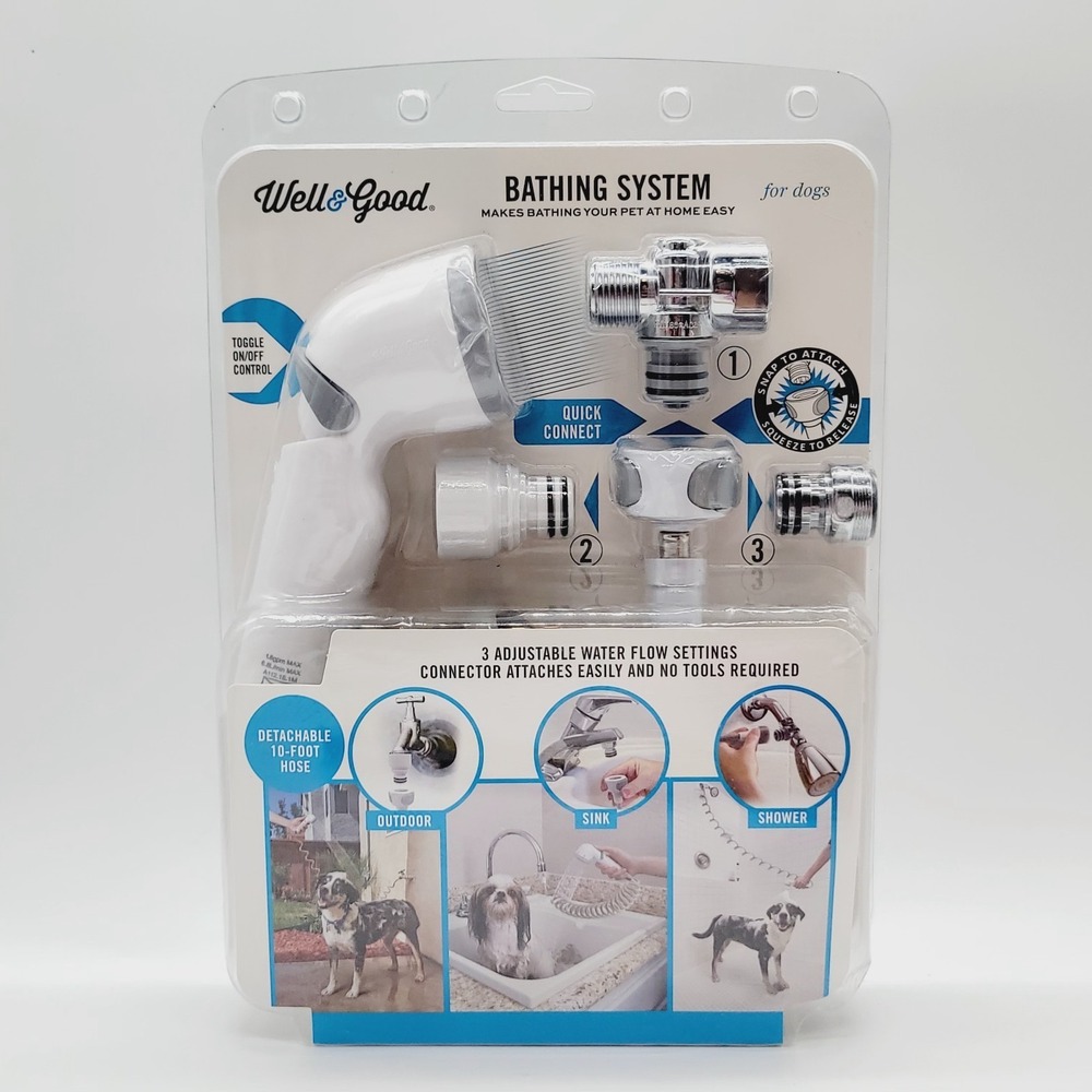 NEW Well & Good Bathing System for Dog Pets Hose System for Sink Bath Outdoor
